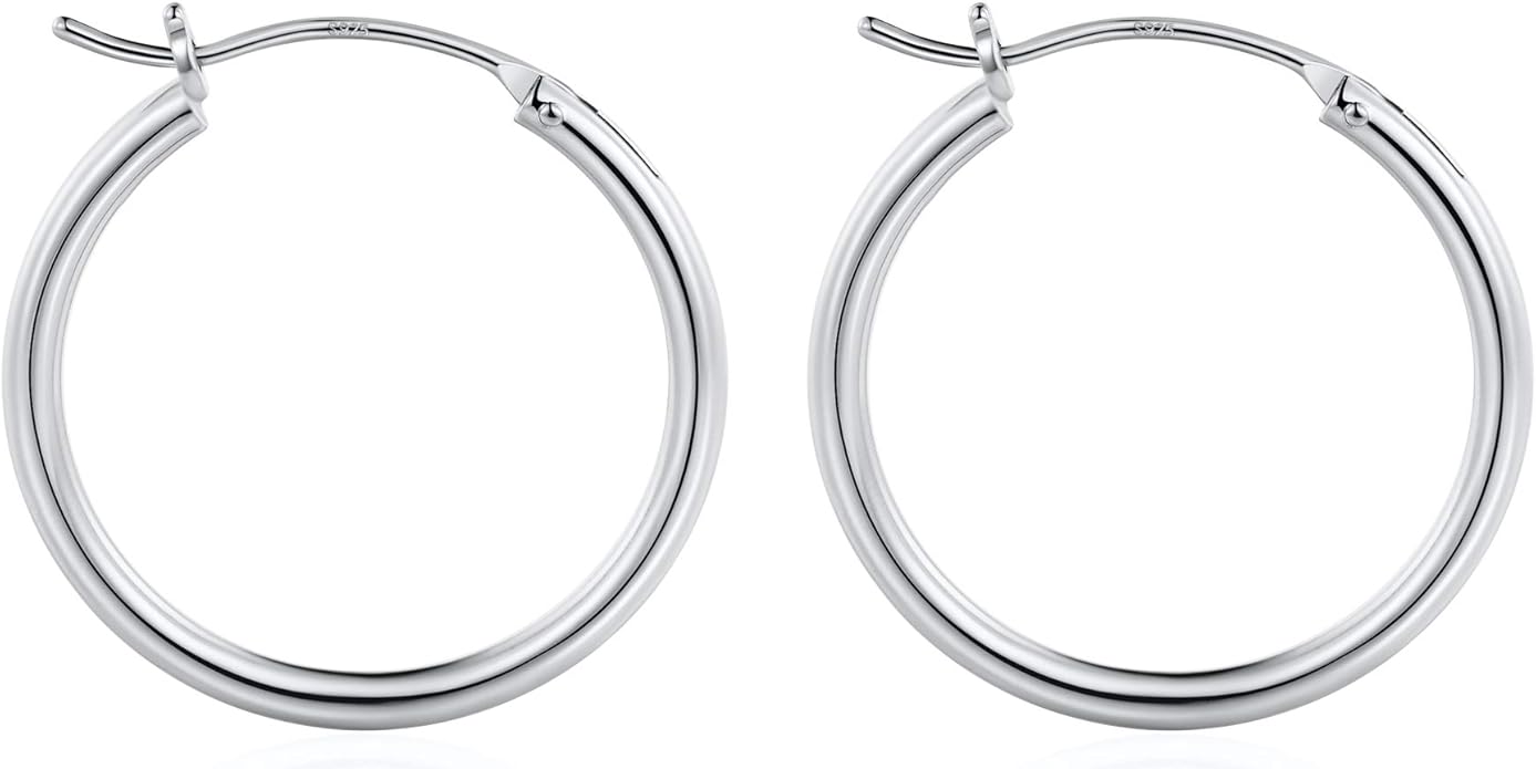 M MOOHAM 14K-Gold-Plated Hoop Earrings for Women - Hypoallergenic 14K Gold 925 Sterling silver-plated Post Sensitive Ears Nickel Free Hoops Earrings Set for Women Jewelry Lightweight 13-60mm