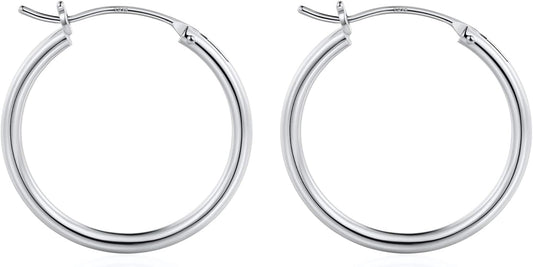 M MOOHAM 14K-Gold-Plated Hoop Earrings for Women - Hypoallergenic 14K Gold 925 Sterling silver-plated Post Sensitive Ears Nickel Free Hoops Earrings Set for Women Jewelry Lightweight 13-60mm