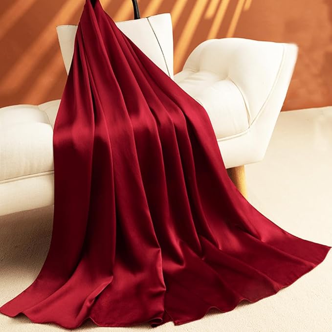 Clysoru Silk Scarf For Women Hair Scarves Lightweight Satin Elegant Shawl Wraps Bufanda Mujer Fashion Accessories 70.8"X35.4"