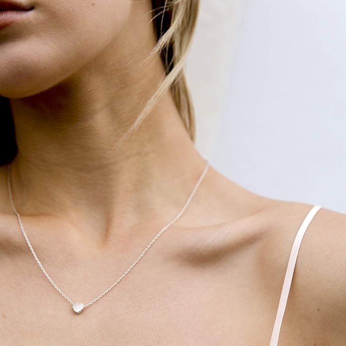 PAVOI 14K Gold Plated Cubic Zirconia Heart Necklace | Cute Dainty Love Pendant Necklaces for Women