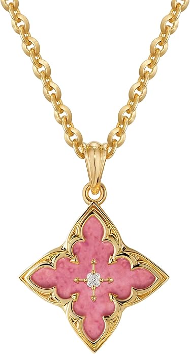 Fettero Gold Clover Necklace for Women Dainty 14K Gold Plated CZ Pendant Necklace Adjustable Chain Choker Charm Colorful Clover Pendant Lucky Necklaces for Women Jewelry