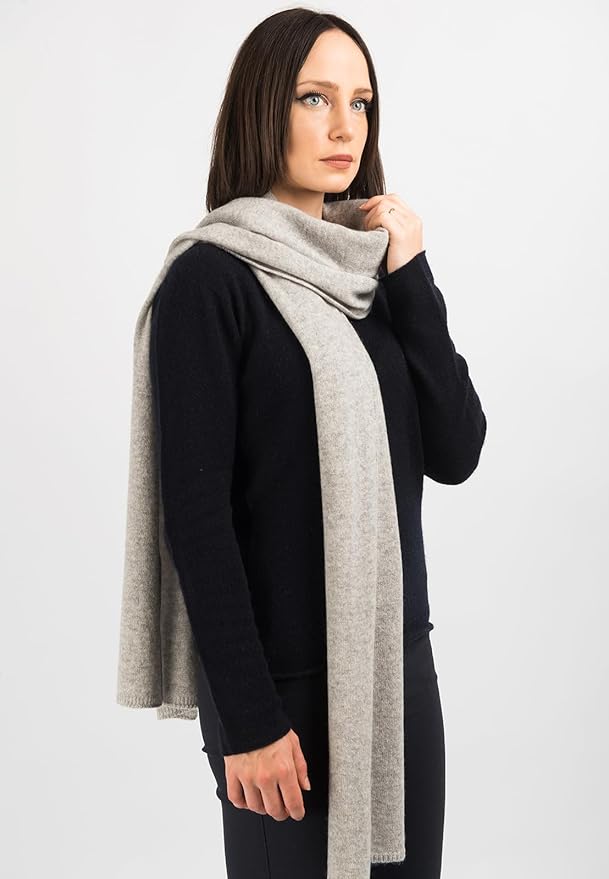 Dalle Piane Cashmere - 100% Cashmere Scarf - Made in Italy - Winter Neck Warmer (14" x 77") - Christmas Gift