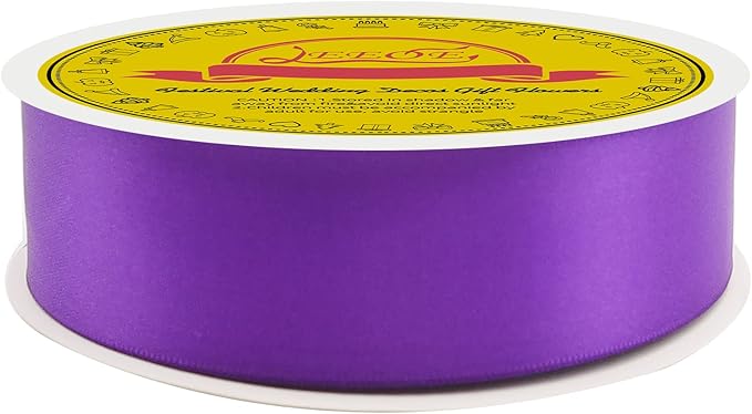 LEEQE Double Face Purple Satin Ribbon 1-1/2 inch X 50 Yards Polyester Purple Ribbon for Gift Wrapping Very Suitable for Weddings Party Invitation Decorations and More