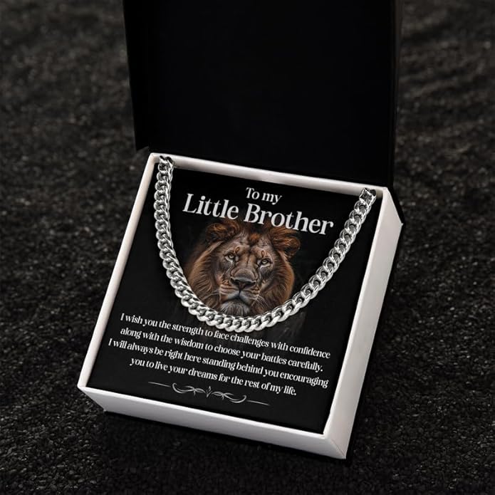 KOLMALK Brother Necklace - Cuban Link Chain Necklace for Men, To My Brother Gift from Sister for Birthday, Anniversary or Christmas