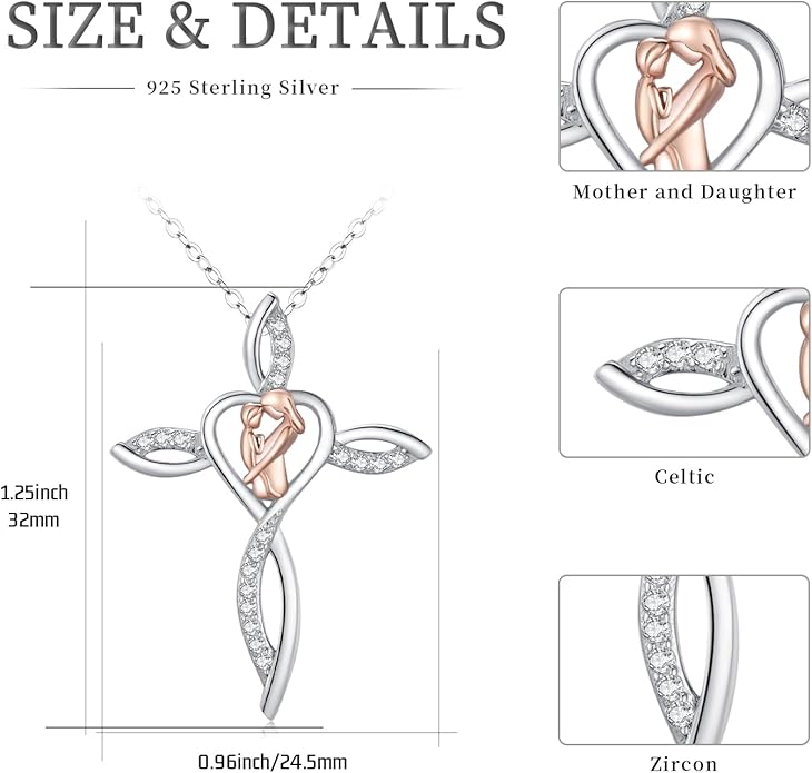 Mother's Day Necklace Gifts 925 Sterling Silver Mom/Wife/Grandma/Nana/Family I Love You Mom Necklace for Women Jewelry Birthday Gifts for Couple