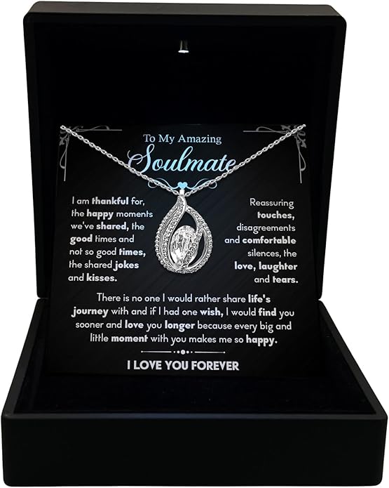 TRYNDI To My Wife Necklace from Husband - Soulmate, Girlfriend, Fiance Gift for Anniversary, Birthday, Christmas, Valentine's Day, Mother's Day - Romantic Wife Christmas Gift ideas