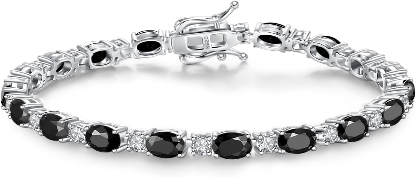 FANCIME Birthstone Bracelets Sterling Silver Tennis Bracelets Charm Fine Jewelry Birthday Gifts for Women 7"
