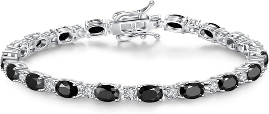 FANCIME Birthstone Bracelets Sterling Silver Tennis Bracelets Charm Fine Jewelry Birthday Gifts for Women 7"