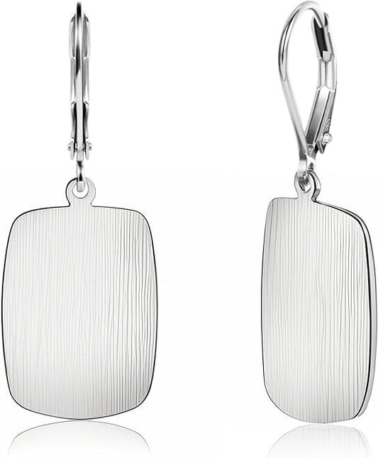 14K Gold Dangle Earrings for Women，Lightweight Circle Disc Coin Geometric Flat Brushed Drop Earrings, Hypoallergenic Leverback Earrings S925 Jewelry