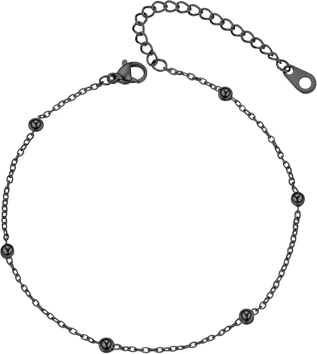 PROSTEEL Stainless Steel Chain Anklets for Women, Silver/Gold Tone, Ankle Bracelets Hypoallergenic, 8-10.5 Inch Adjustable, Come with Box