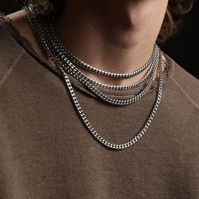 ChainsHouse Stainless Steel Mens Cuban Link Chain, Black/ 18K Gold Plated Miami Cuban Chain Necklace, 5mm/7mm/9mm/12mm/14mm Width, No Tarnish& Durable Hip Hop Mens Jewelry, 18"-30", Send Gift Box