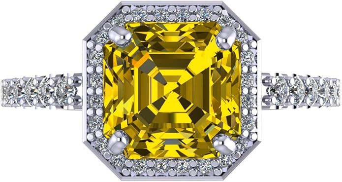 NANA Jewels Sterling Silver Engagement Rings for Women - Choose Simulated Morganite, Citrine, Aquamarine & More