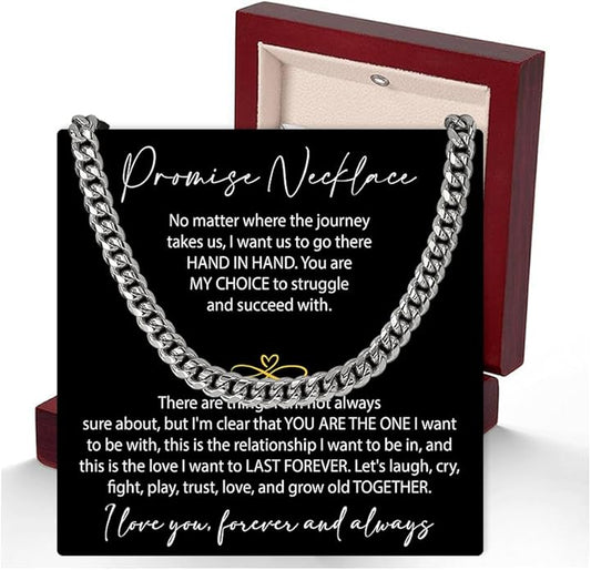 VIRAGIL To My Man Necklace Chain for Men, Silver Stainless Steel Chain Jewelry, Romantic Gift from Partner for Birthday Valentine or Everyday Wear with Meaning