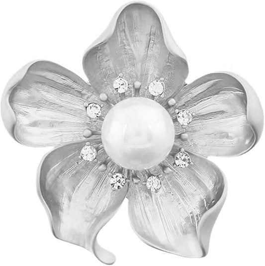 WCRAZYE Yellow Flower White Pearl Brooch for Women Girls - Gold Autumn Flower Pins for Mother, Wife, GF - Wedding, Bridal, Bouquet, Party Charm - Christmas, Valentine's Day