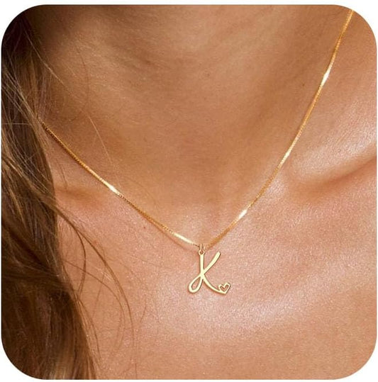 Initial Necklaces for Women Trendy, Dainty Silver Letter Necklace Cute Pendant Choker Name Necklace Personalized Costume Monogram Silver Jewelry Necklace for Women Valentines Gifts
