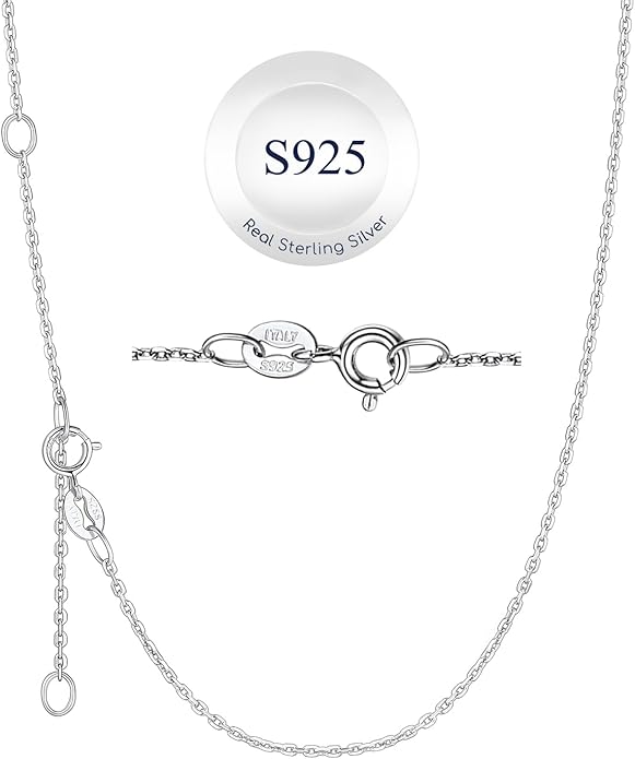 Suplight 925 Sterling Silver Necklace Chain for Women-1.1&1.5mm Chain Necklace 22k Gold Plated/Silver Necklaces for Women Thin & Sturdy-Adjustable Length-Italian Quality 16-24 Inch