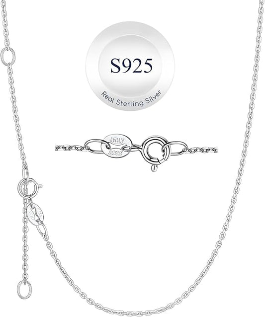 Suplight 925 Sterling Silver Necklace Chain for Women-1.1&1.5mm Chain Necklace 22k Gold Plated/Silver Necklaces for Women Thin & Sturdy-Adjustable Length-Italian Quality 16-24 Inch