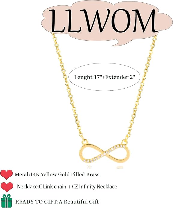 Gold Necklace for Women-14k Gold Plated Infinity Necklace Star Of David Necklace Evil Eye Cross Pendants Heart Dainty Gold Necklace For Women