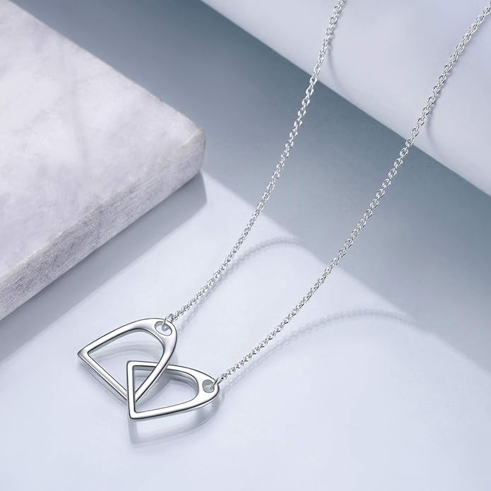 YFN Sterling Silver Double Horse Strirrup Lariat Necklace Gift For Women