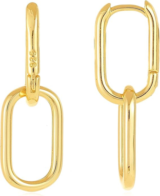 14K Gold Plated Knot Earrings for Women Gold Silver Earrings Heart Link Drop Dangle Earring Chunky Golden Knotted Statement Jewelry