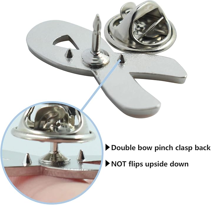 sticro 40 Pieces Pink Ribbon Pin Set Breast Cancer Awareness Enamel Lapel Pins with Glitter Filled, 4 Colors 10 Pcs Each