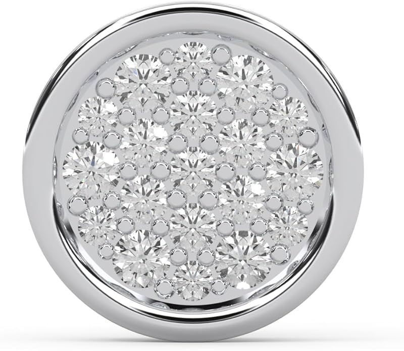 WHY SO SILVER INC 0.24 Ctw Round Cut Natural Diamond Bezel Set Stud Earrings for Women | 925 Sterling Silver | I-J Color, I2-I3 Clarity | Classic Everyday Earrings ,Hypoallergenic Fine Jewelry| Gift Box Included
