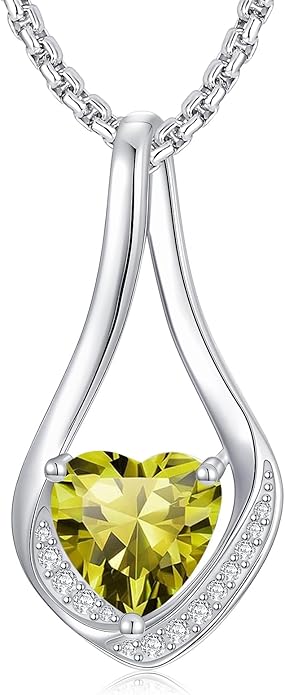 Birthstone Necklaces for Women,18k Yellow/White Gold Plated Forever Love Heart Infinity Pendant Necklace Anniversary Jewelry Christmas Birthday Gifts for Women Her Wife Girlfriend