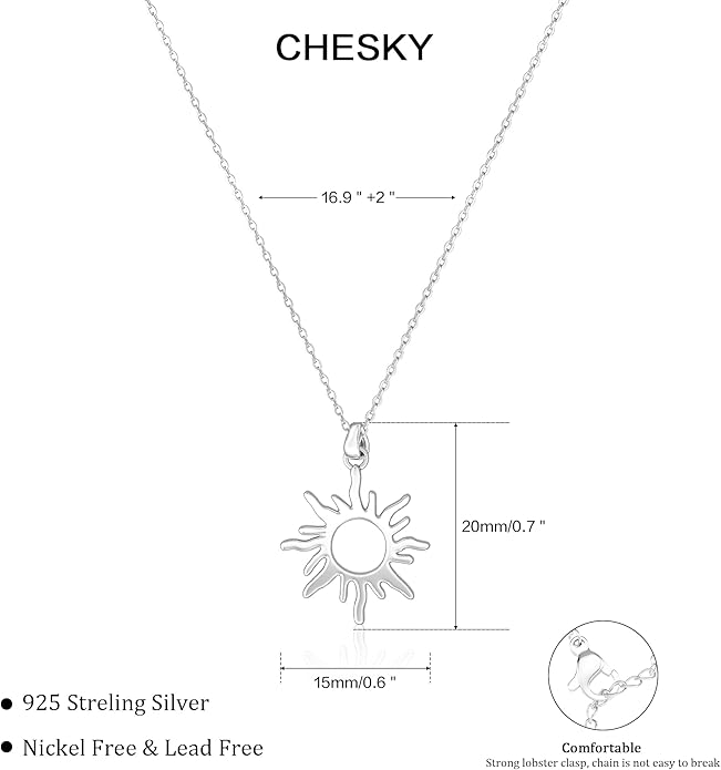 CHESKY Layered Necklaces for Women Trendy, Dainty 14k Gold Plated Pendant Necklace Layering Necklace for Women Non Tarnish Hypoallergenic Sun Gold Necklace Stack Gold Jewelry for Women Gifts