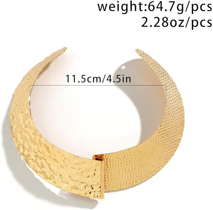 Gold Collar Necklace for Women Trendy African Jewelry Minimalist Statement Choker Metal Jewelry Gifts for Parties, Evenings, and Everyday Wear