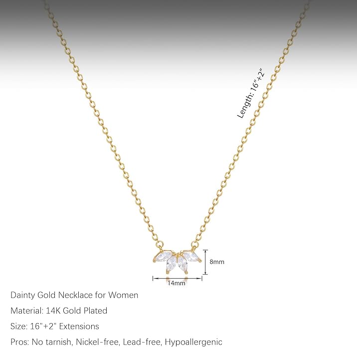 Diamond Pendant Necklace for Women, Dainty Gold Necklace 18k Gold Plated Paperclip Choker Necklaces Cute Open Oval Necklaces Simple Gold Necklace Jewelry Gifts for Women Trendy