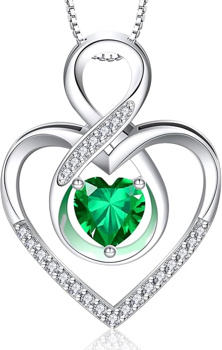RIVIKO Infinity Heart Symbol Necklace for Women 925 Sterling Silver Love Heart Pendant Valentine's Day Mother's Day Anniversary Birthday Christmas Jewelry Gifts for Women Mom Wife Sister Her Friends
