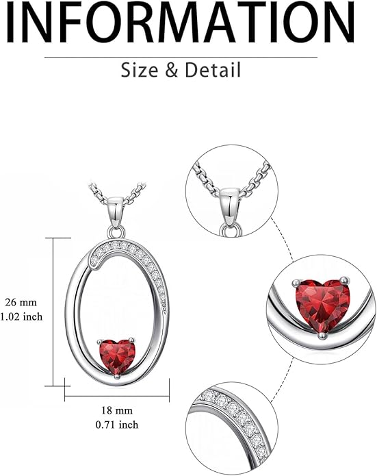 Christmas Gifts for Women Alphabet A to Z Initial Birthstone Pendant Necklaces for Women - 18k White Gold Plated Personalized Name Jewelry Valentine Mothers Day Birthday Gifts for Women Her Girlfriend