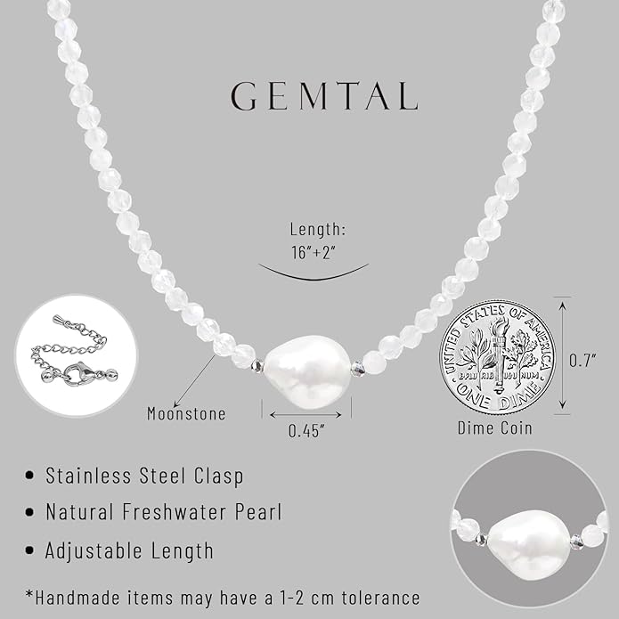Beaded Necklace Pearl Necklaces for Women Single Pearl Necklace 11-12mm Freshwater Pearl Necklace Trendy Jewelry Gift Birthstone Bead Necklaces Pearl Choker Adjustable Chain