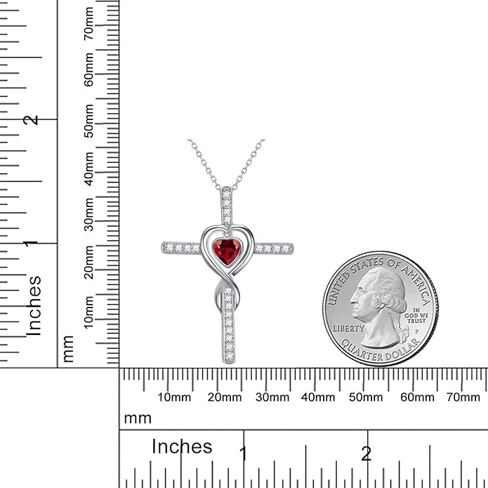 Dorella Love Infinity Christmas Jewelry for Women Birthday Gifts Wife Mom December January Birthstones Blue Topaz Garnet and More Stones Jewelry 925 Sterling Silver