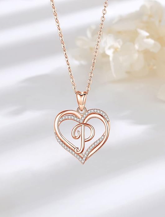 INFUSEU Unique Initial Necklaces for Women Girls Small Heart Letter Jewelry, Meaningful Personalized Gifts