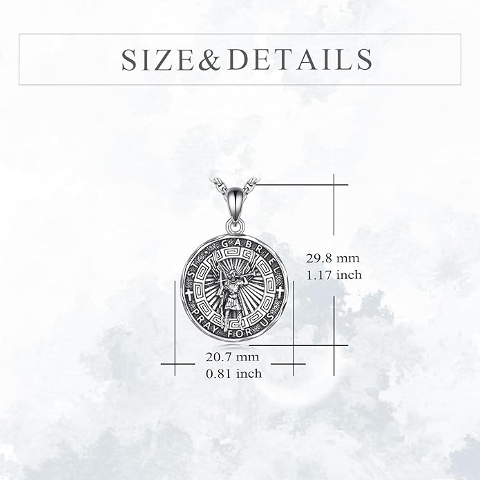 YFN Patron Saint Necklace Sterling Silver Amulet Medal Pendant Religious Protector Jewelry Gifts for Women Men