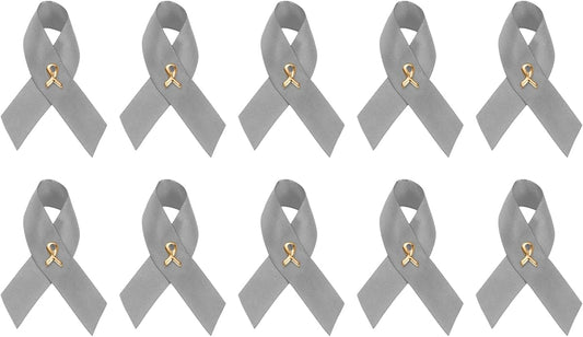 1/2/5/10/25/50/100pcs Satin Awareness Ribbon Pins (Pick your color), for Cancer & Disease Awareness, Bulk Quantities for Fundraising, Events, Gift Giving