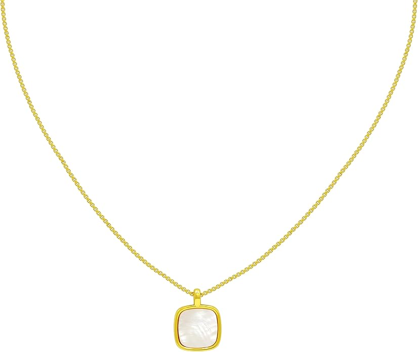 Lume Pick Mother of Pearl & Tiger Eye Copper Gold Plated Necklace,Birthday Gifts for Women, Fashion Jewelry, Minimalist Retro Bohemian Cute Styles