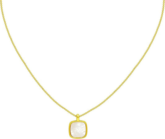 Lume Pick Mother of Pearl & Tiger Eye Copper Gold Plated Necklace,Birthday Gifts for Women, Fashion Jewelry, Minimalist Retro Bohemian Cute Styles