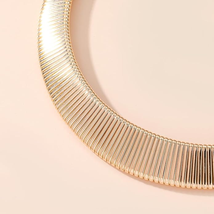 Collar Necklace for Woman Trendy Silver Choker Necklaces for Woman Statement Open Round Collar Choker Necklace