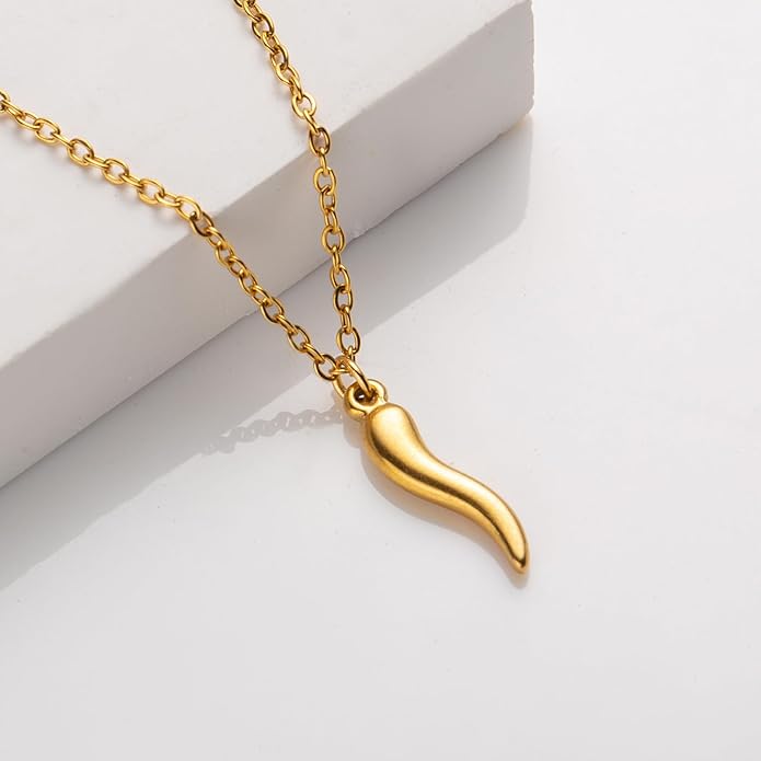 18k Gold Plated Necklace for Women Trendy Dainty Charm Evil eye Italian horn hummingbird starfish seashell bow elephant snake butterfly ladybug PendentMinimalist Delicate Jewelry for Women