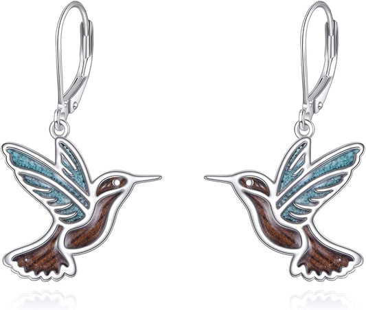 YFN Hummingbird Earrings Bird Dangle 925 Sterling Silver Jewelry Gifts for Women