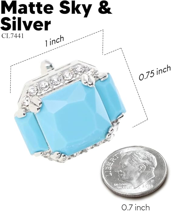 Rectangular Colored Diamond-Flanked Crystal Cuff Links – Tuxedo Suit Accessories, Cufflinks for Men