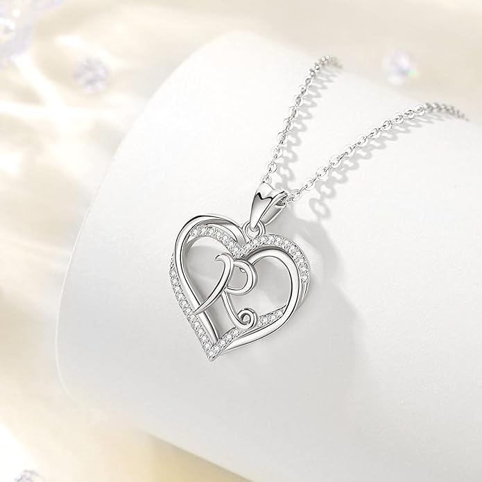 INFUSEU Unique Initial Necklaces for Women Girls Small Heart Letter Jewelry, Meaningful Personalized Gifts