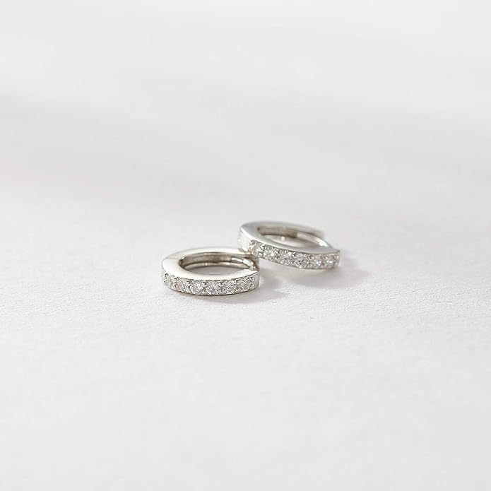 SWEETV 925 Sterling Silver Huggie Hoop Earrings for Women Girls-Tiny Small Cartilage Hoop Earring