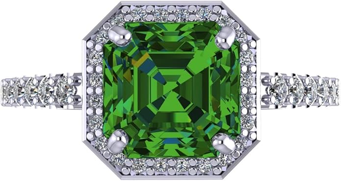 NANA Jewels Sterling Silver Engagement Rings for Women - Choose Simulated Morganite, Citrine, Aquamarine & More