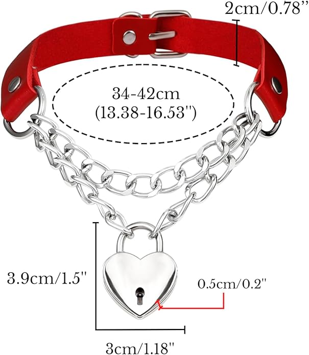 MILAKOO PU Leather Punk Choker Necklaces Circle/Heart Charm Adjustable Collar Necklace for Women