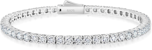 KRKC Moissanite Tennis Bracelet, Gifts For Women, Lab Grown Diamond Tennis Bracelets, 925 Sterling Silver 14K Golden Plated, Hypoallergenic, Luxury Present For Birthday, Daily Jewelry, 2.1-13.2 Ct.Tw