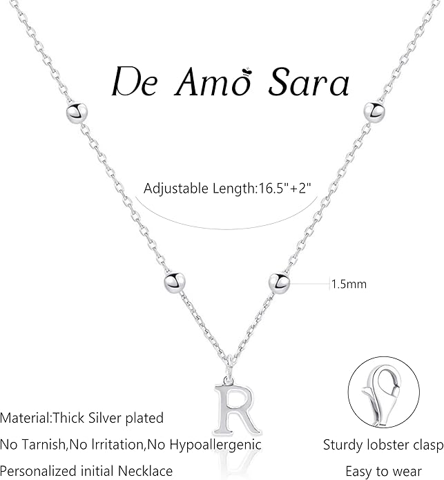 Initial Necklaces for Women, Dainty A-Z Pendant Letter Charm Necklace Personalized Name Necklaces for Women Trendy Jewelry Gift