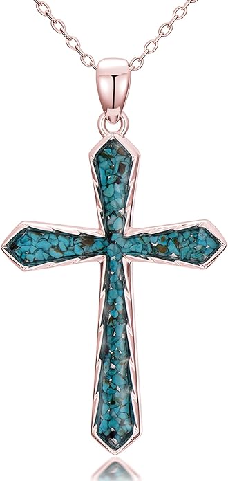 Cross Necklace for Women 925 Sterling Silver Cross Pendant Religious Christian Jewelry Faith Easter Gifts for Wife
